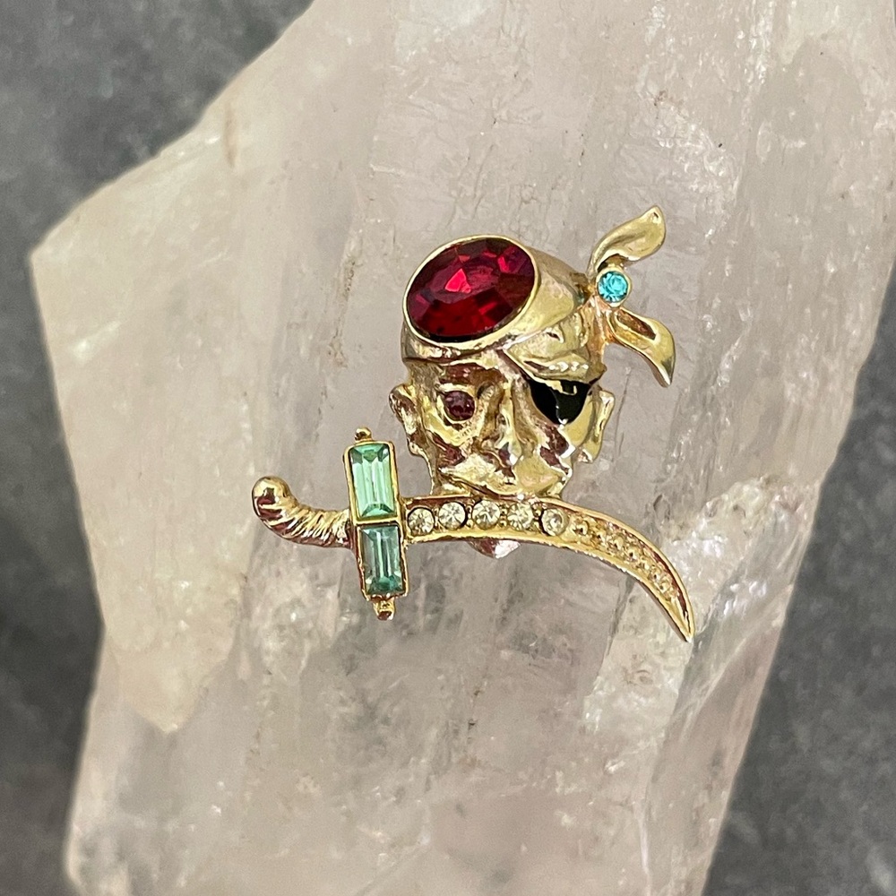 Vintage Coro Pirate Crystal Scatter Pin Brooch - Picture 15 of 16
